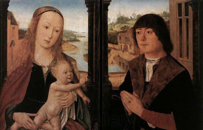 unknow artist Diptych with a Man at Prayer before the Virgin and Child Norge oil painting art